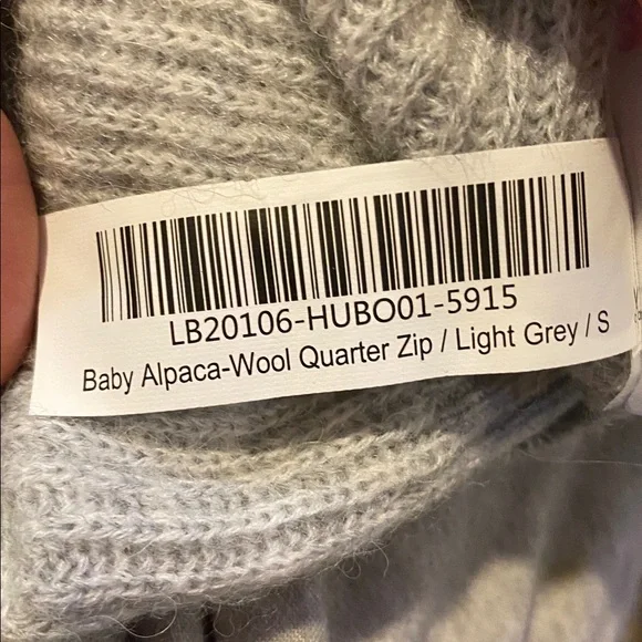 Quince baby alpaca wool quarter zip light grey S - Picture 5 of 5